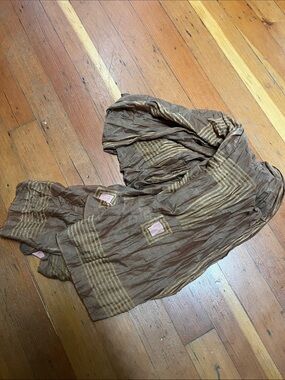 Brown and pink block shop Scarf with Geometric Accents